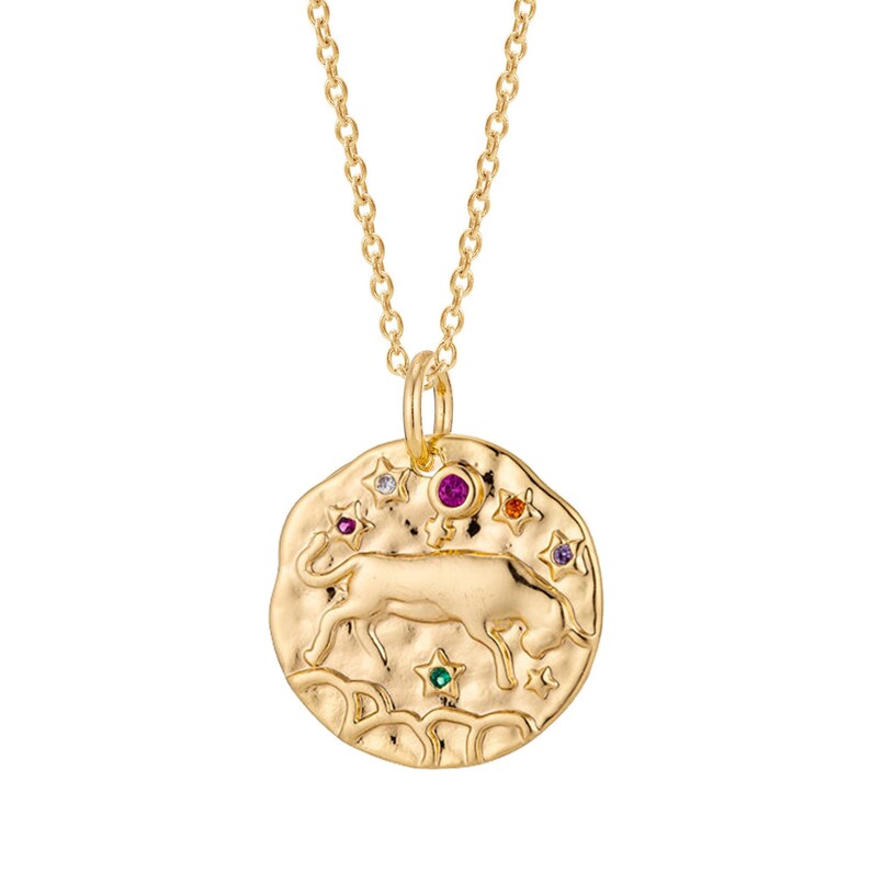 Celestial Jewelry Gold Filled Zodiac Necklace Zodiac Coin Etsy