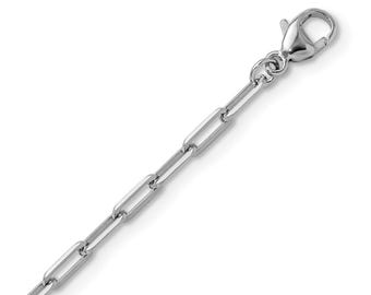 Platinum Knife Edge Solid Paperclip Chain Necklace 2.3mm Thick 16" to 24" Luxury PT950 Platinum Necklace for Women Men, Hypoallergenic
