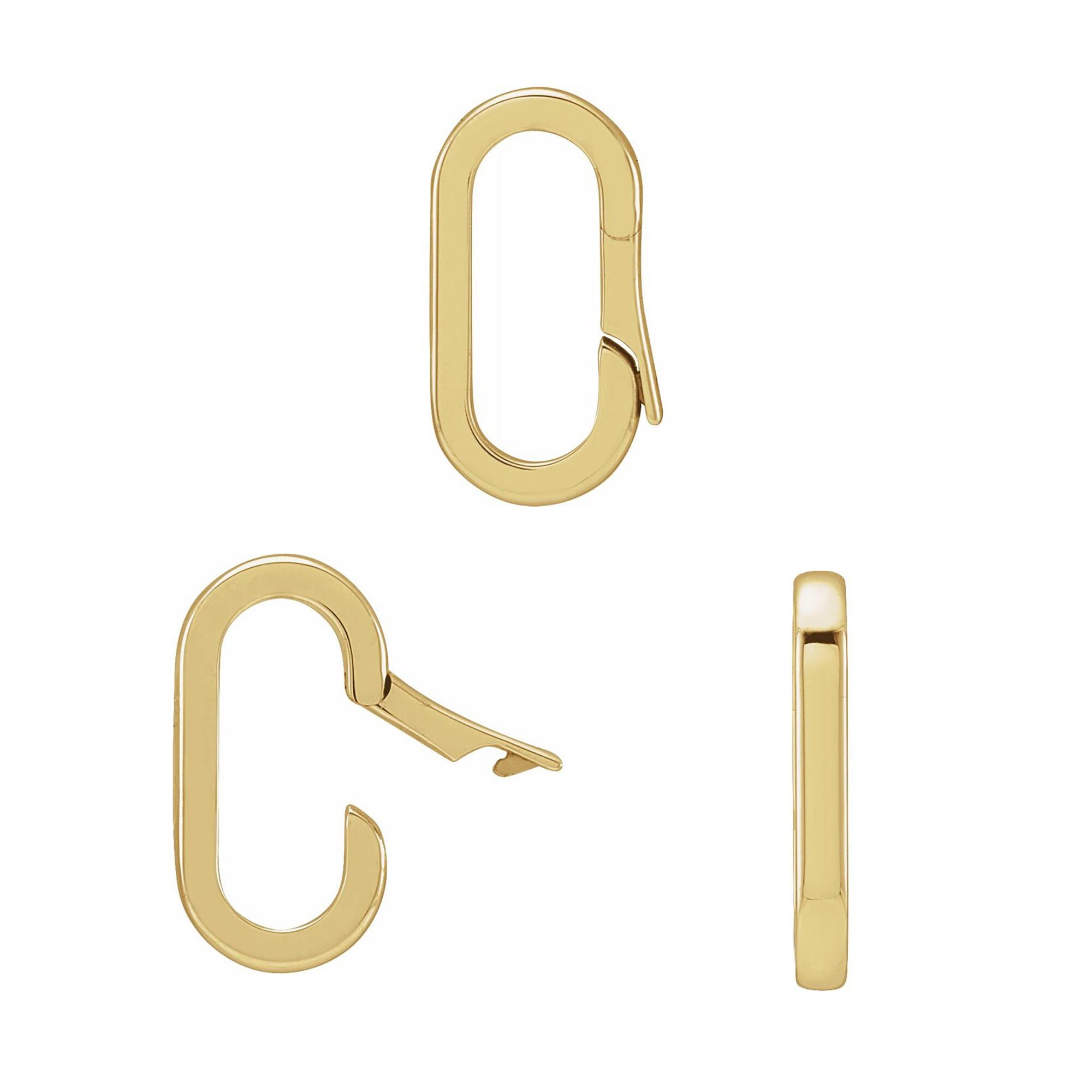 Circular Charm Clip 14K 18K Solid Gold Charm Enhancer Hinged Etsy