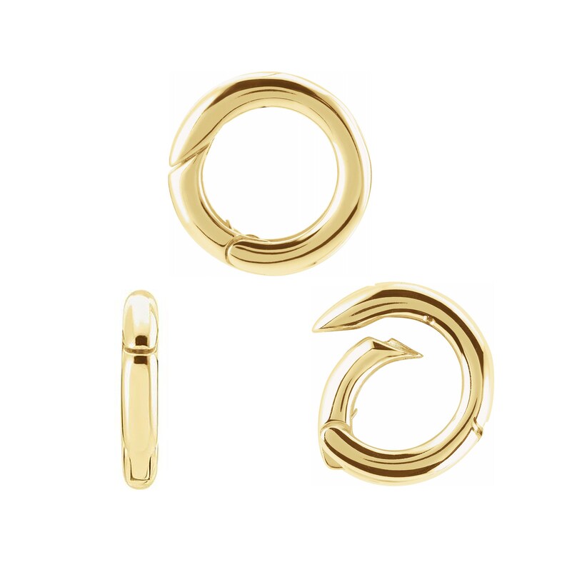 Oval Charm Clip 14K 18K Solid Gold Charm Enhancer Hinged Bail Etsy
