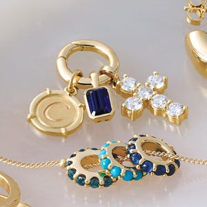 Adorno circular de oro macizo de 14 quilates para collares / Soporte para dijes de oro auténtico, clip para dijes, conector de cadena tipo clip de papel, cierre imagen 3