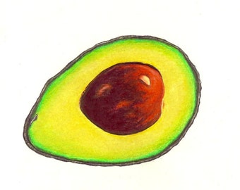 Avocado Print:  digital print of a drawing available 5x7" or 8x10"