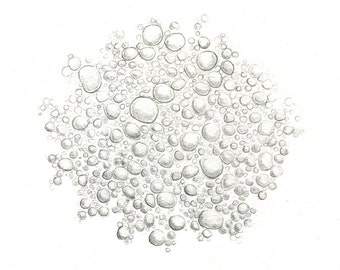 Bubbles art print of an original drawing available 5x7" or 8x10"