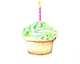 Cupcake Print: impressão digital de um desenho original disponível em 5x7" ou 8x10"