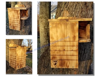 Gray Squirrel Nest Box, Wildlife Rehab Approved Fox Squirrel Nest Box w/ Predator Guard, Gift for Wildlife Lovers, Handcrafted Nest Boxes,