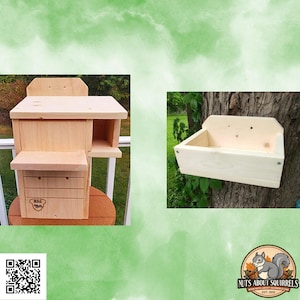 Wildlife Rehab Approved Squirrel Nest Box & Feeder Combo - FSC Pine- Predator Resistant