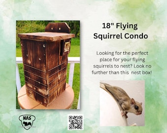 Flying Squirrel House, Northern Flying Squirrel Nest Box, Southern Flying Squirrel Condo, Wildlife Rehab Approved