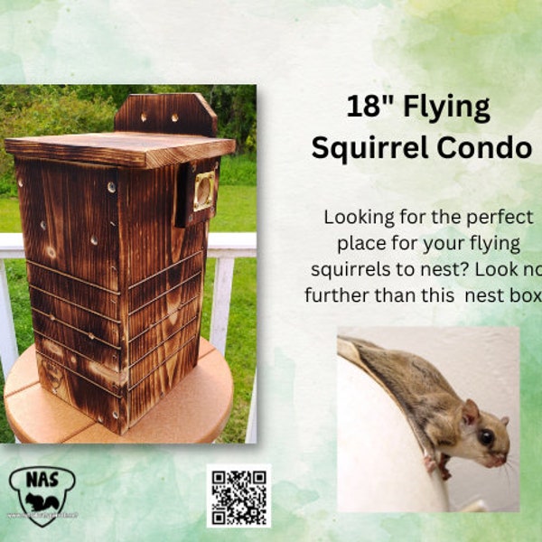 Flying Squirrel House, Northern Flying Squirrel Nest Box, Southern Flying Squirrel Condo, Wildlife Rehab Approved