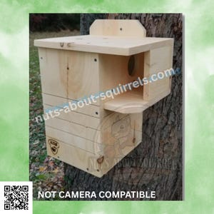 Wildlife Rehab Approved FSC Pine Gray Squirrel Nest Box-Predator Resistant- Covered Porch