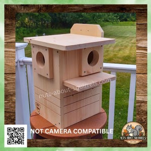 Squirrel Nest Box Wildlife Rehab Approved Dual Entrance : FSC Pine, Predator Guard