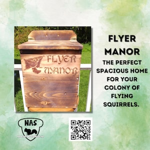 Wildlife Rehab Approved Flying Squirrel House: Scorched FSC Pine Condo