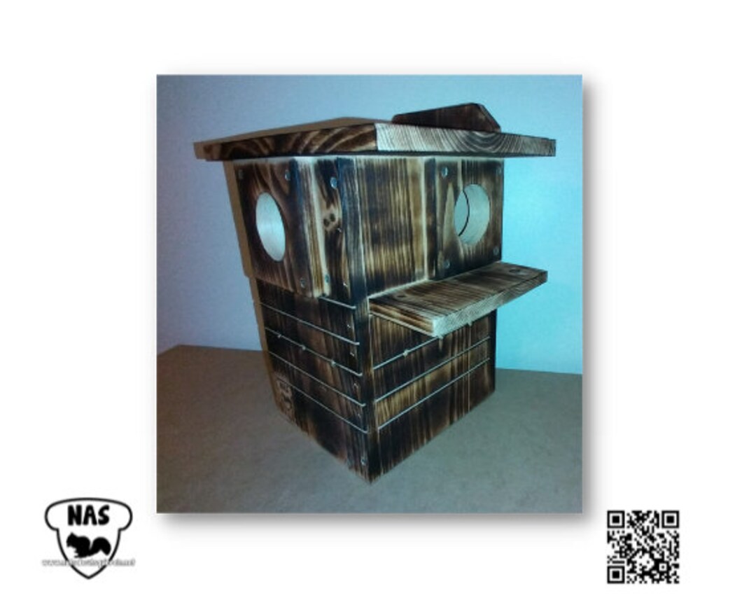 Squirrel Nesting Box, Squirrel House, Wildlife Rehab Approved, Gray