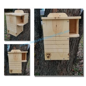 Wildlife Rehab Approved FSC Pine Gray Squirrel Nest Box-Predator Resistant- Covered Porch