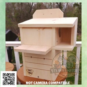 Durable Gray Squirrel Nesting Box – Wildlife Rehab Approved-Predator Guards- Easy Access for Cleaning