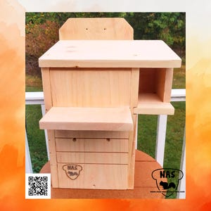 Durable Gray Squirrel Nesting Box – Wildlife Rehab Approved-Predator Guards- Easy Access for Cleaning