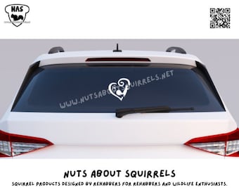 Vinyl Squirrel Decal, Squirrel Car Decal, Gift for Squirrel Lovers, Squirrel Decal for Wildlife Rehab, Squirrel Sticker for Laptop