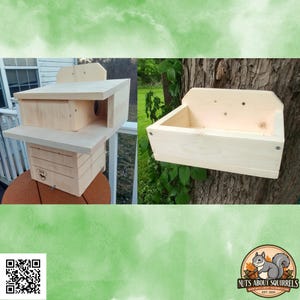 Wildlife Rehab Approved Squirrel Nest Box & Feeder Combo - FSC Pine- Predator Resistant