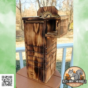Wildlife Rehab Approved Flying Squirrel Tower: Scorched Pine Condo with Predator Guards