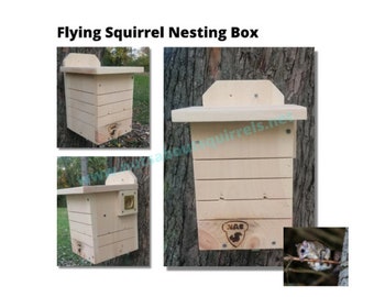 Southern Flying Squirrel Nesting Box, Handmade by Nuts About Squirrels, Wildlife Rehab Approved