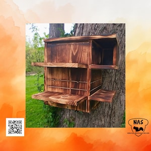 Handmade FSC Pine Squirrel Nest Box: Wildlife Rehab Approved Fox Squirrel Condo
