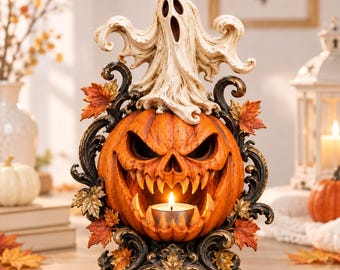 Scary Pumpkin STL File: 3D Printable Halloween Jack-o’-Lantern Decor (Instant Download)