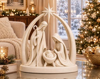 Holy Family Nativity Scene 3D Print File, Christmas Religious Decor (STL Digital Download)