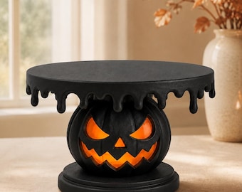 Melting Pumpkin Cake Stand – Spooky Halloween 3D Printable Model (STL File)