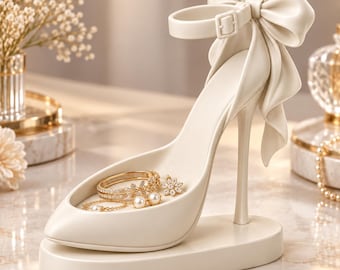 High Heel Shoe Jewelry Tray STL | Coquette Bow Vanity Organizer (Digital Download)