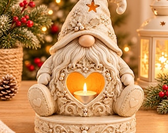 Christmas Gnome Candle Holder STL, Holiday Gnomes, LED Tea Light Holder (Digital Download)