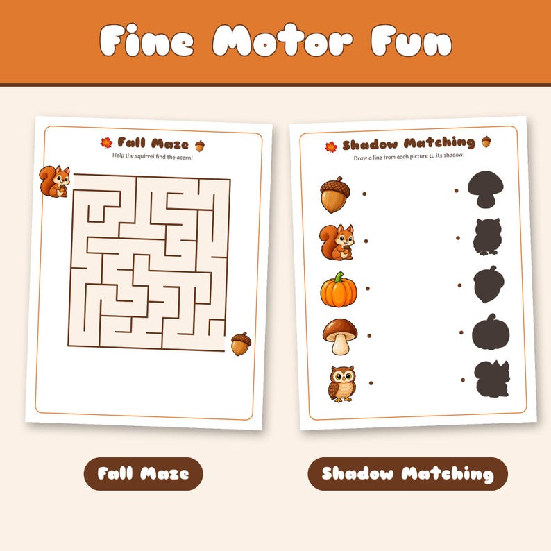 Fall Reading Activity Fall Activity Pack Printable, 22 Autumn Worksheets for Preschool, Pre K ...