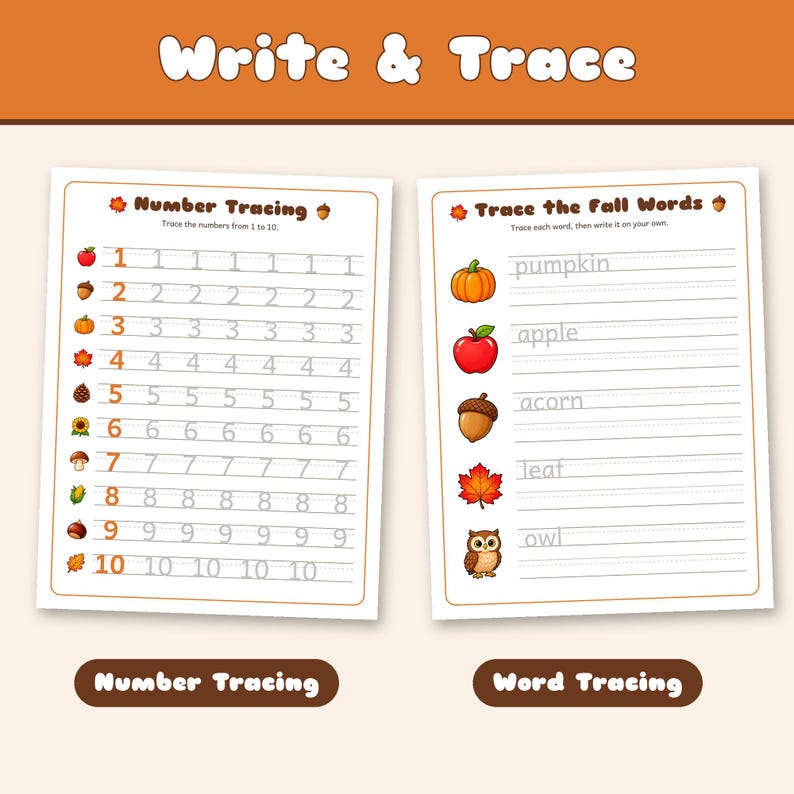 Fall Reading Activity Fall Activity Pack Printable, 22 Autumn Worksheets for Preschool, Pre K ...