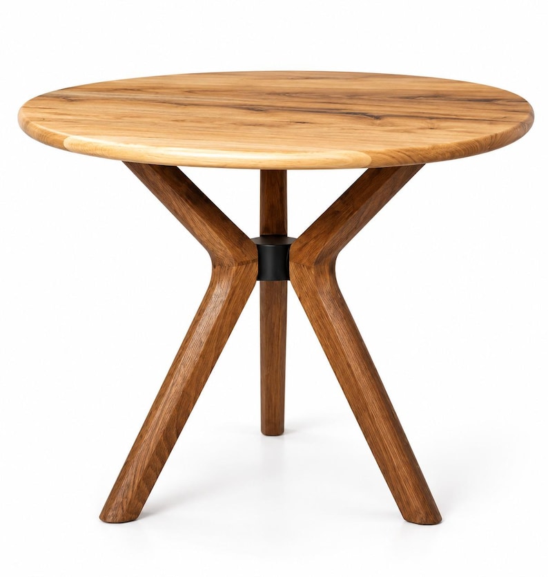 Chestnut Round Wooden Dining Table – Minimalist Design - Etsy