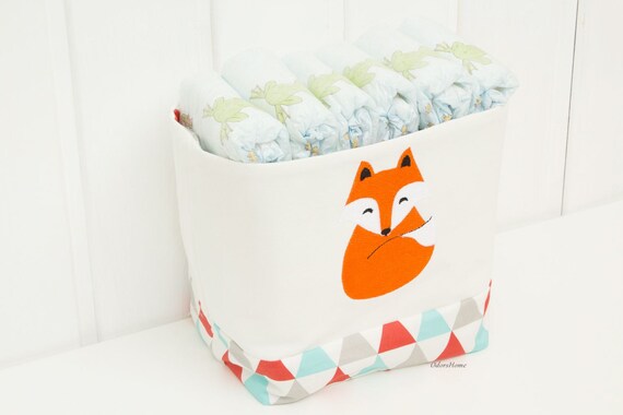 Carrito de pañal cubo de tela Fox vivero almacenamiento | Etsy