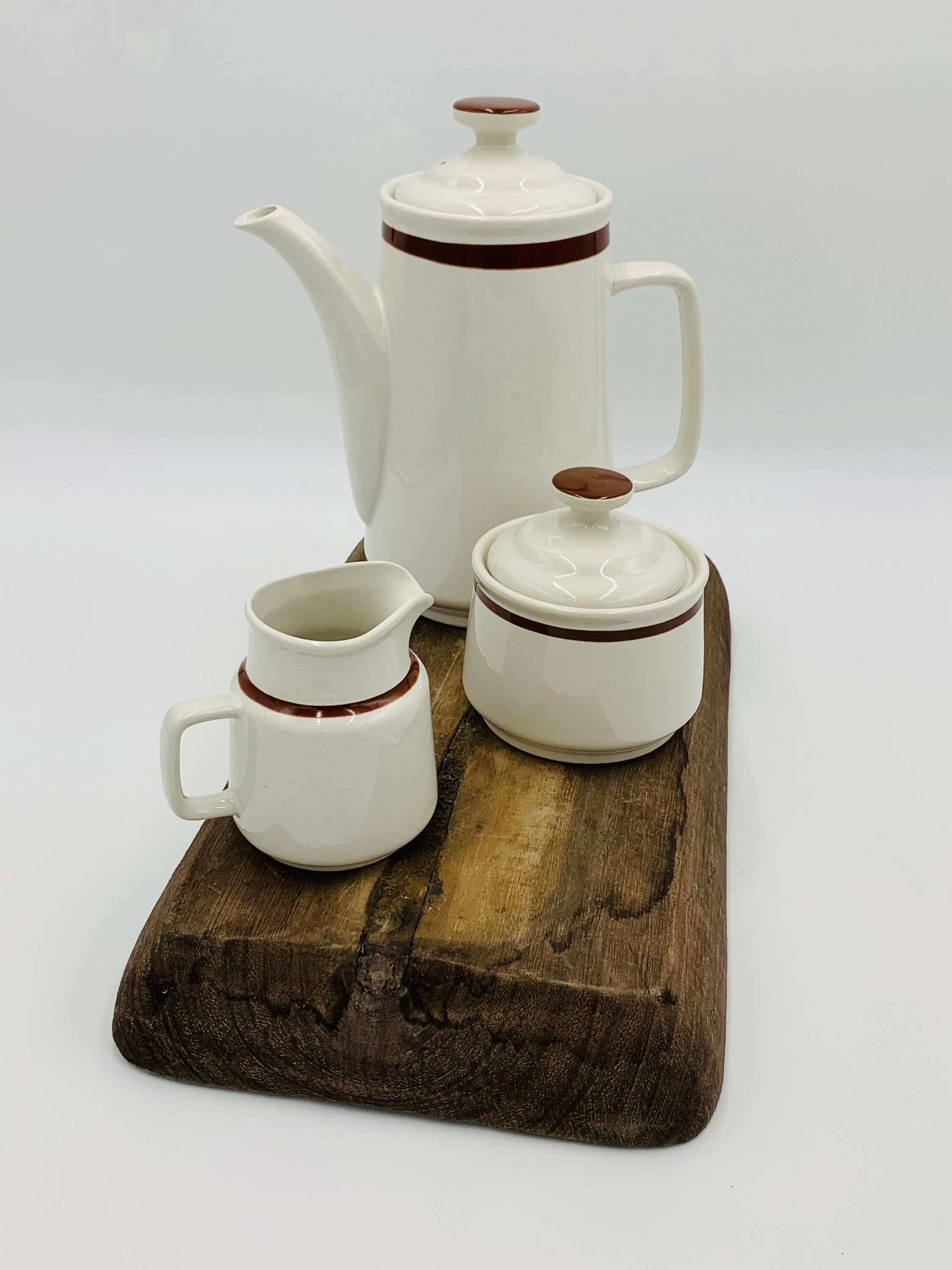 Genuine Stoneware Tea Pot and Sugar and Creamer Set Etsy