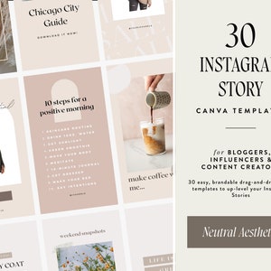Instagram Story Templates, Instagram Canva Templates, Canva Social Media Template for Bloggers, Influencers & Content Creators