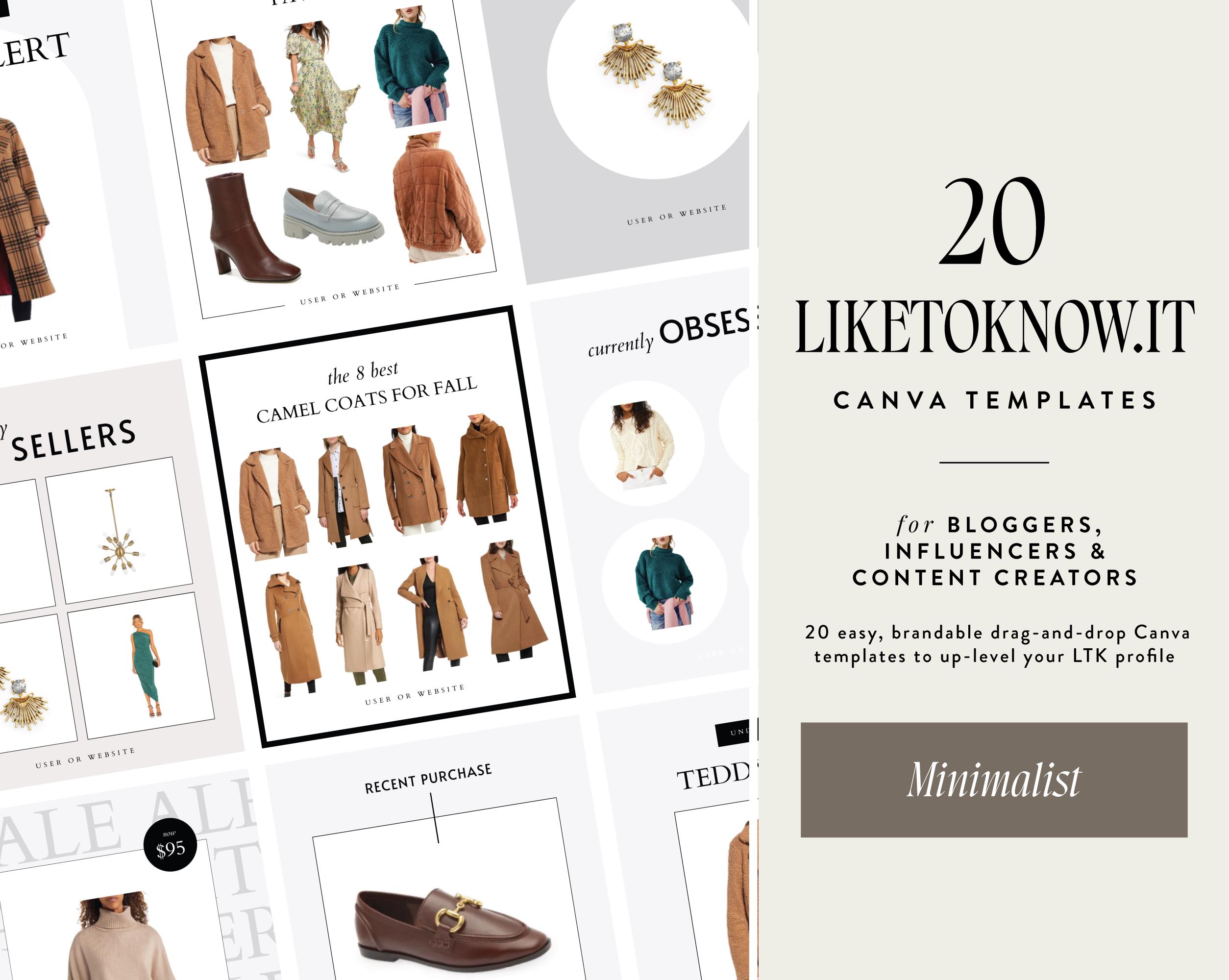 LTK Canva Template Minimalist, 20 liketoknowit Template, Canva Social ...