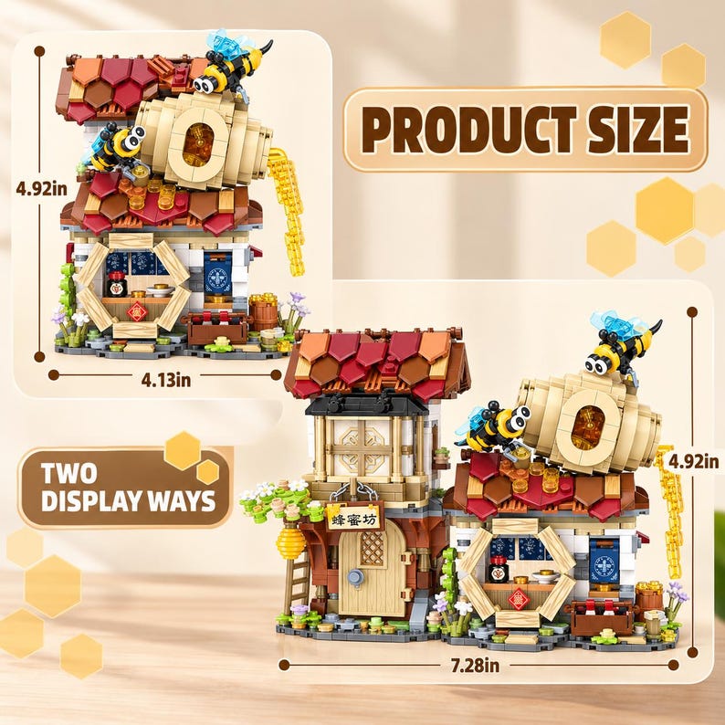 Honey Bee Cottage Building Blocks – Miniature Apiary Village, DIY ...