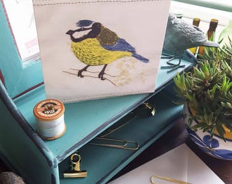 Blue Tit greeting card 14 cm sqaure