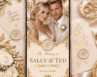 Luxury Cream Gold Mobile Wedding Invitation, Elegant E-vite Template (Digital Download)