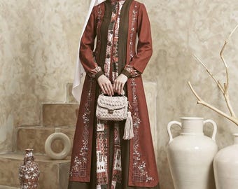 Elegant Silk Turkiye Style Abaya modest Dress Hijab