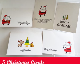 10 Personalised Christmas Cards Set personalised cards | Etsy