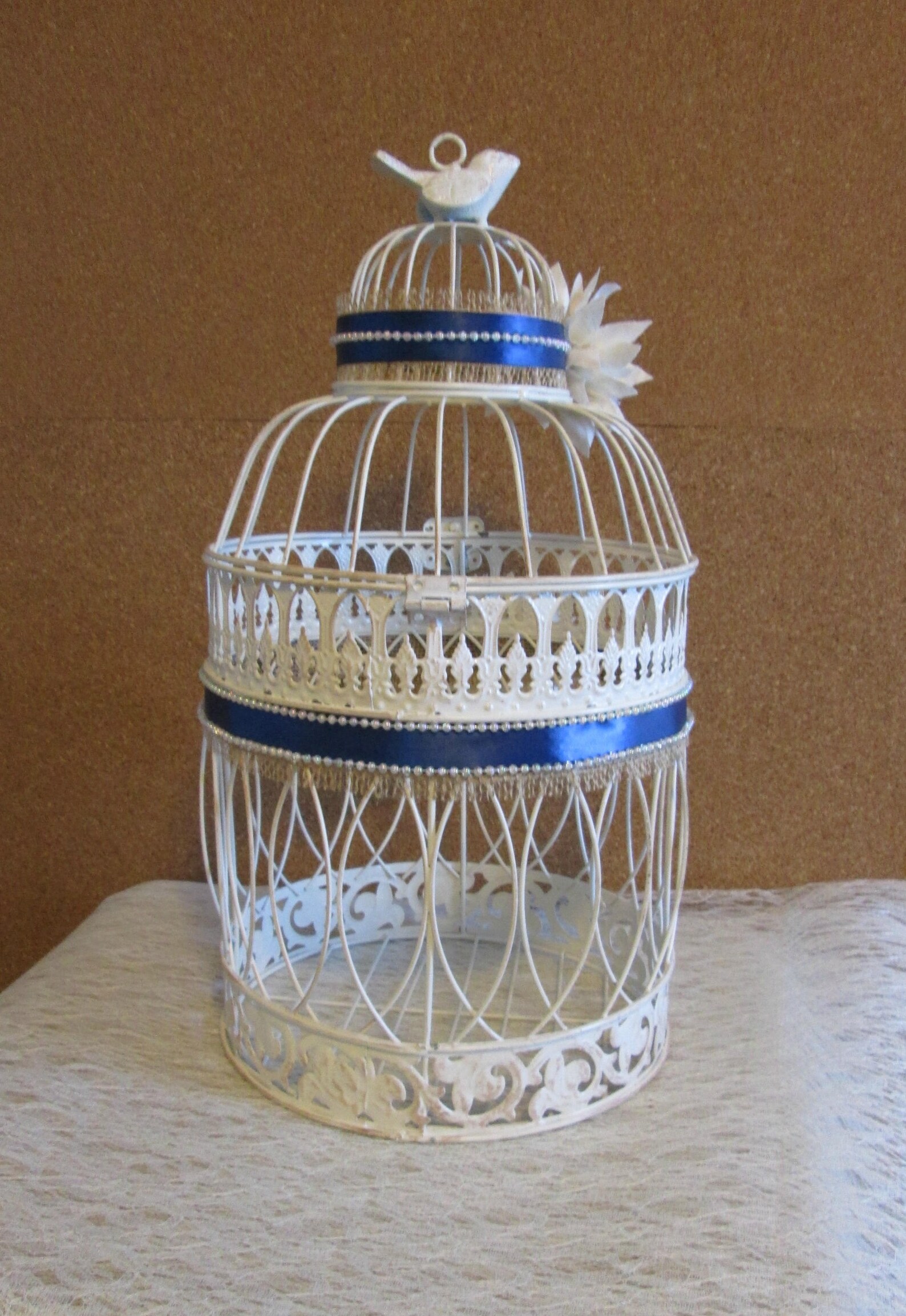 Wedding Card Holder Wedding Bird Cage Card Box Navy Card Etsy