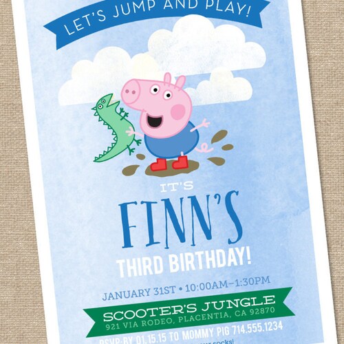 George Pig Birthday Party Cupcake Topper/tag Printable - Etsy