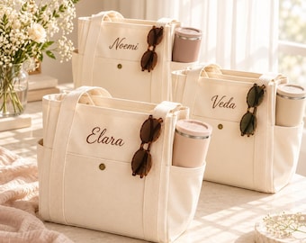 Personalized Employee Tote Bag, Custom Name Embroidered Tote, Employee Appreciation Gift, Coworker Gift, Team Staff Thank You Gift