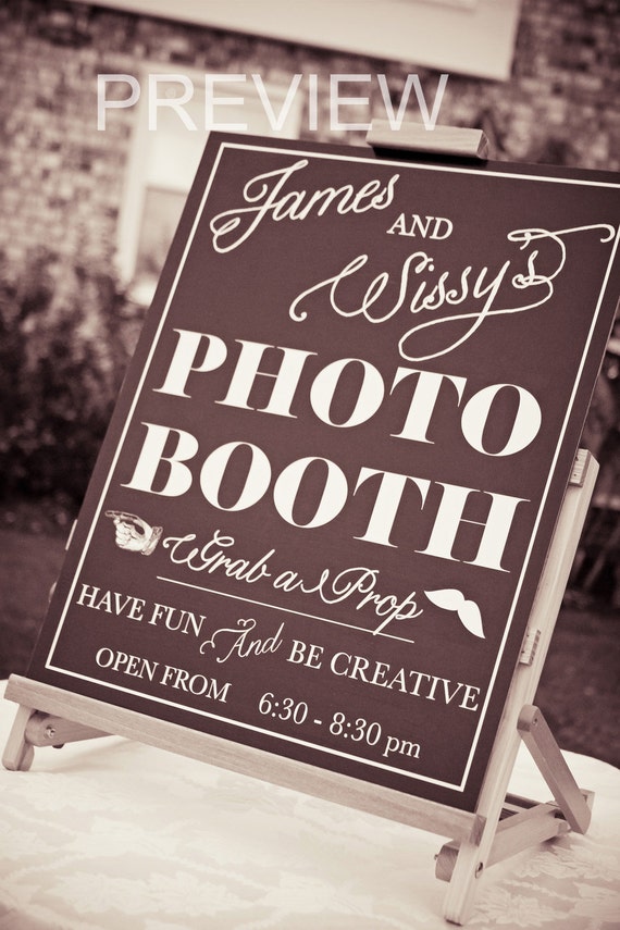 Items similar to Custom Printed Photo Booth Sign on Etsy