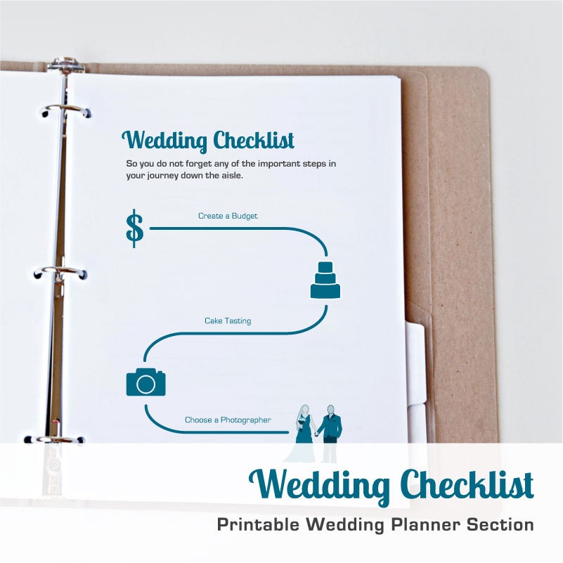 printable 12 month wedding checklist printable wedding etsy