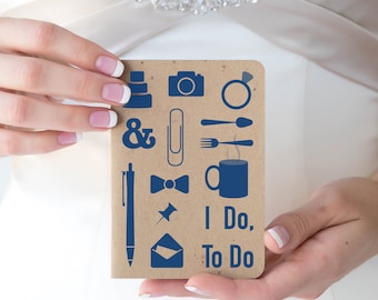 Wedding Checklist Fits In Your Purse - I Do, To Do - Something New Something Blue Gift For The Bride