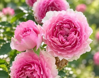 Doniazade Rose Plant | 1.5Gal Own-Root Japanese Pink Floribunda Live Rose | Fragrant Repeat Blooming Shrub Rose | Garden Rose Heat Tolerant