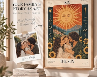 Custom Portrait From Photo | Custom Family Portrait | Custom Kids Portrait | Personalized Sun Tarot Art | Digital Download