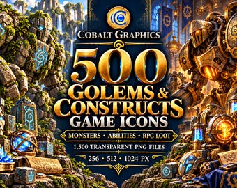 Golems & Constructs Game Icons | 500 | Monsters, Abilities and RPG Loot PNG